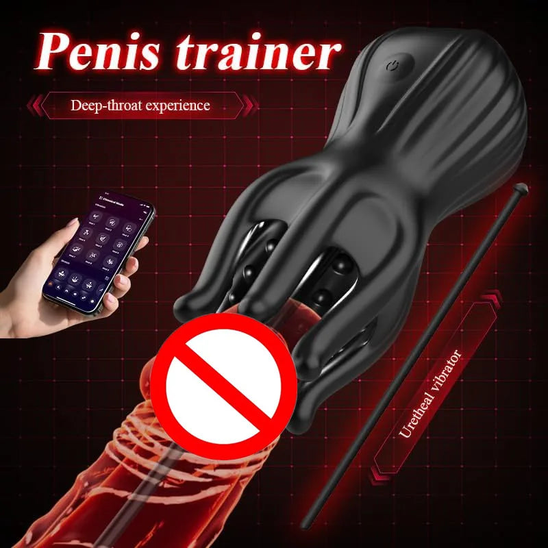 Vibrating Male Masturbator with Detachable Penis Plug App Controlled Vibrator Octopus Trainer Remote Control Sex Toy for Men