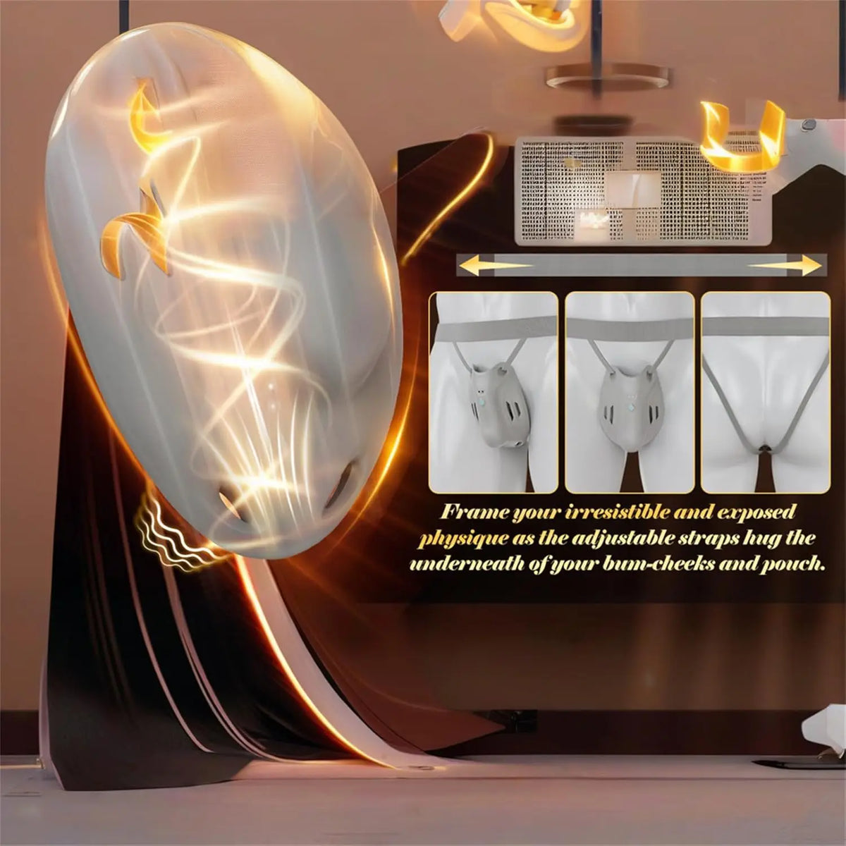 Male Vibrating Penis Cage Chastity Belt Plastic Fixing BDSM Protector Male Groin Shield Testicular and Private Parts Protection