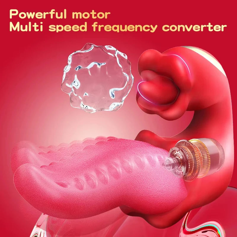 Tongue Licking Vibrator for Women, Clitoris Stimulator & Nipple Massager, Soft Silicone Oral Style Female Vibrator, Multi-Use Adult Couple Toy