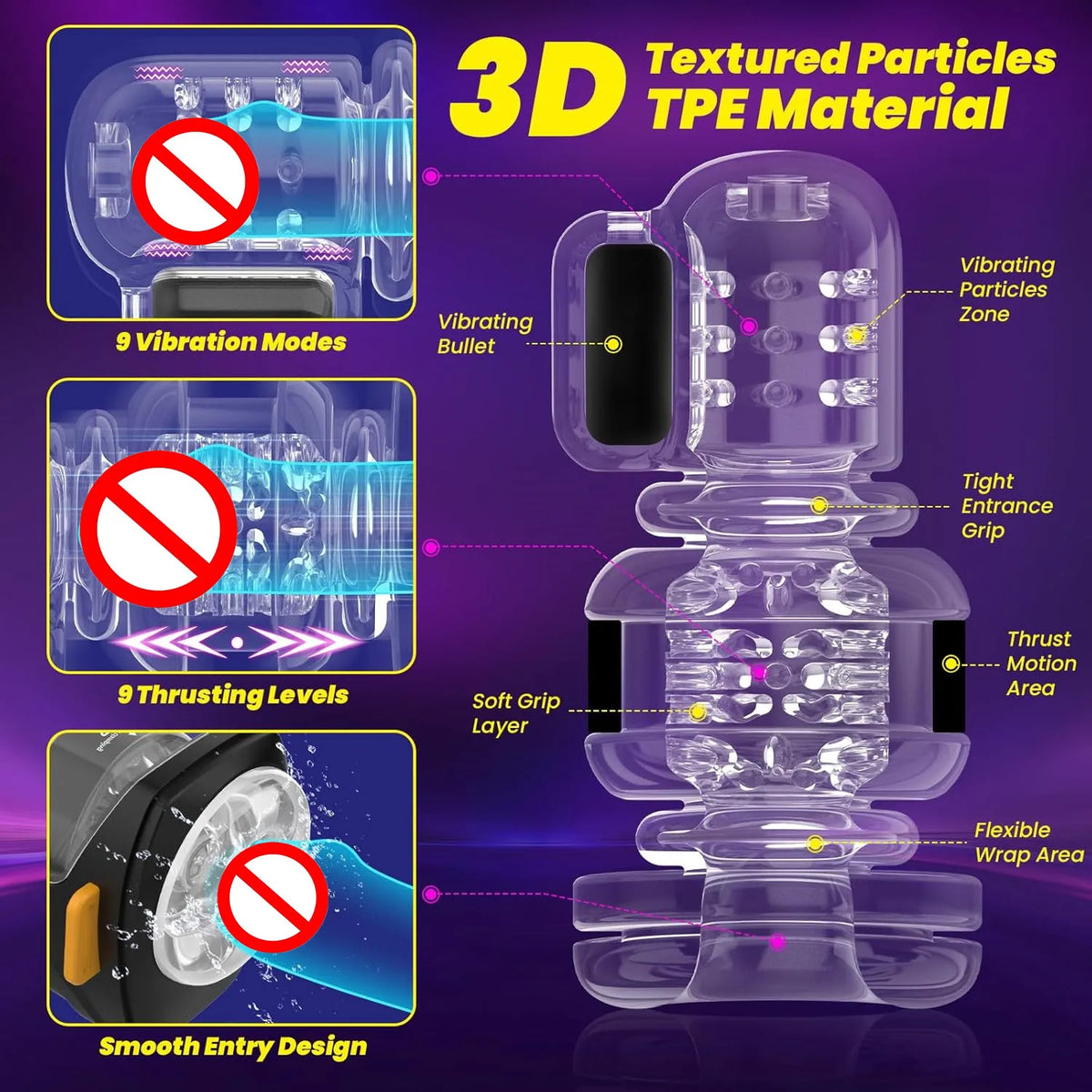 Male Masturbator Wearable Hands Free Automatic Stroker with Strap On Harness Belt Thrust Vibrating Pocket Pussy Penis Vibrator