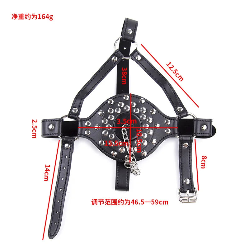 SM Slave Harness Urinal Funnel Oral Enema Drool Mouth Plug Open Gag BDSM Penalty Mask Flirting Fetish Adults Erotic Games Gear