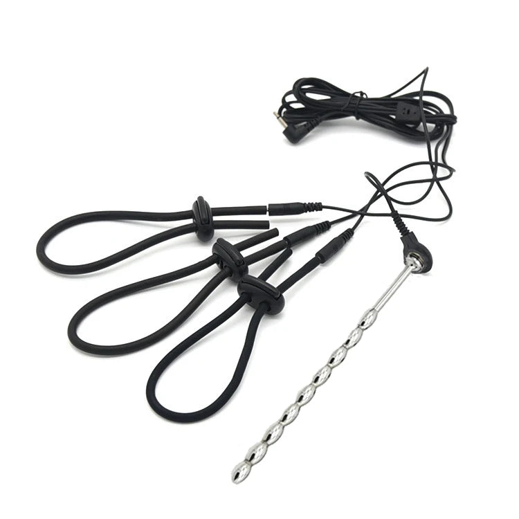 Electric Shock Penis Plug Rings Pulse Anal Plug Glove Stimulation Breast Pads Massage Nipple Clamp Cock Cage Sex Toys For Couple