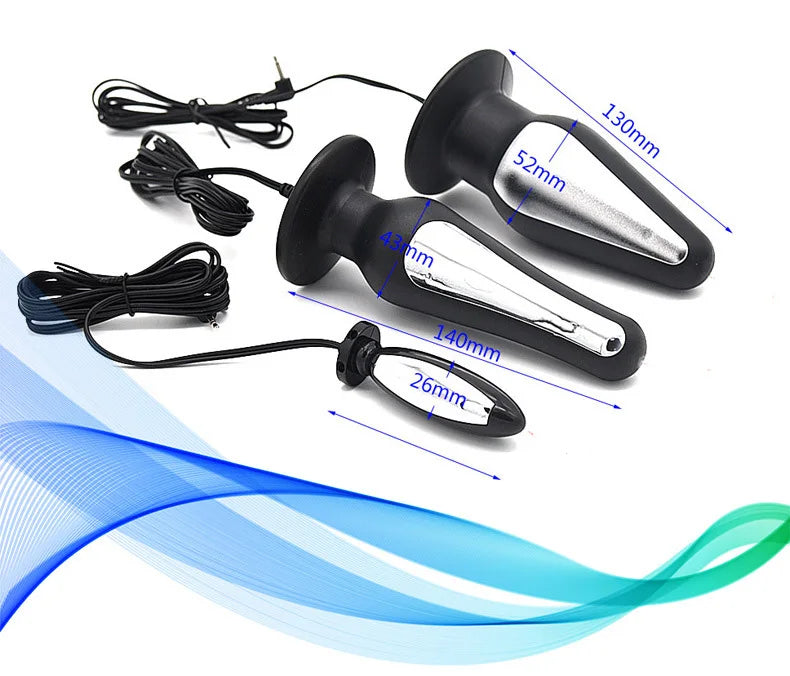 Electric Shock Penis Plug Rings Pulse Anal Plug Glove Stimulation Breast Pads Massage Nipple Clamp Cock Cage Sex Toys For Couple