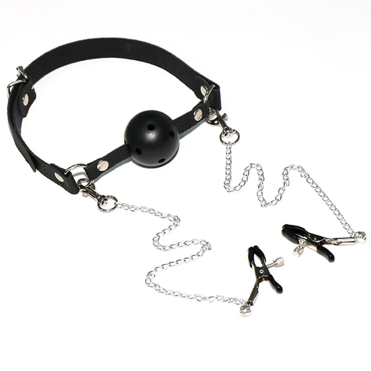 SM Mouth Gag Nipple Clamp BDSM Slave Bra Clip Sex Toy Kits Soft Silicone Mouth Ball Sextoy Adult Erotic Games Oral Sex Opener