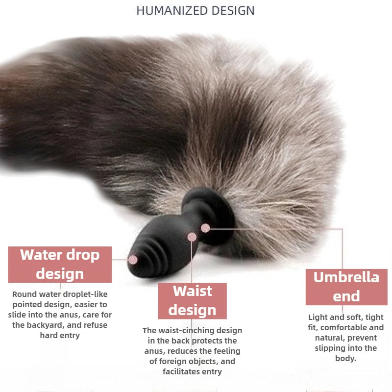 Fox Tail Anal Plug with Remote Control Vibrating - Faux Fur & Silicone Role Play Adult Toy Multi-Color BDSM Sex Toys for Couples