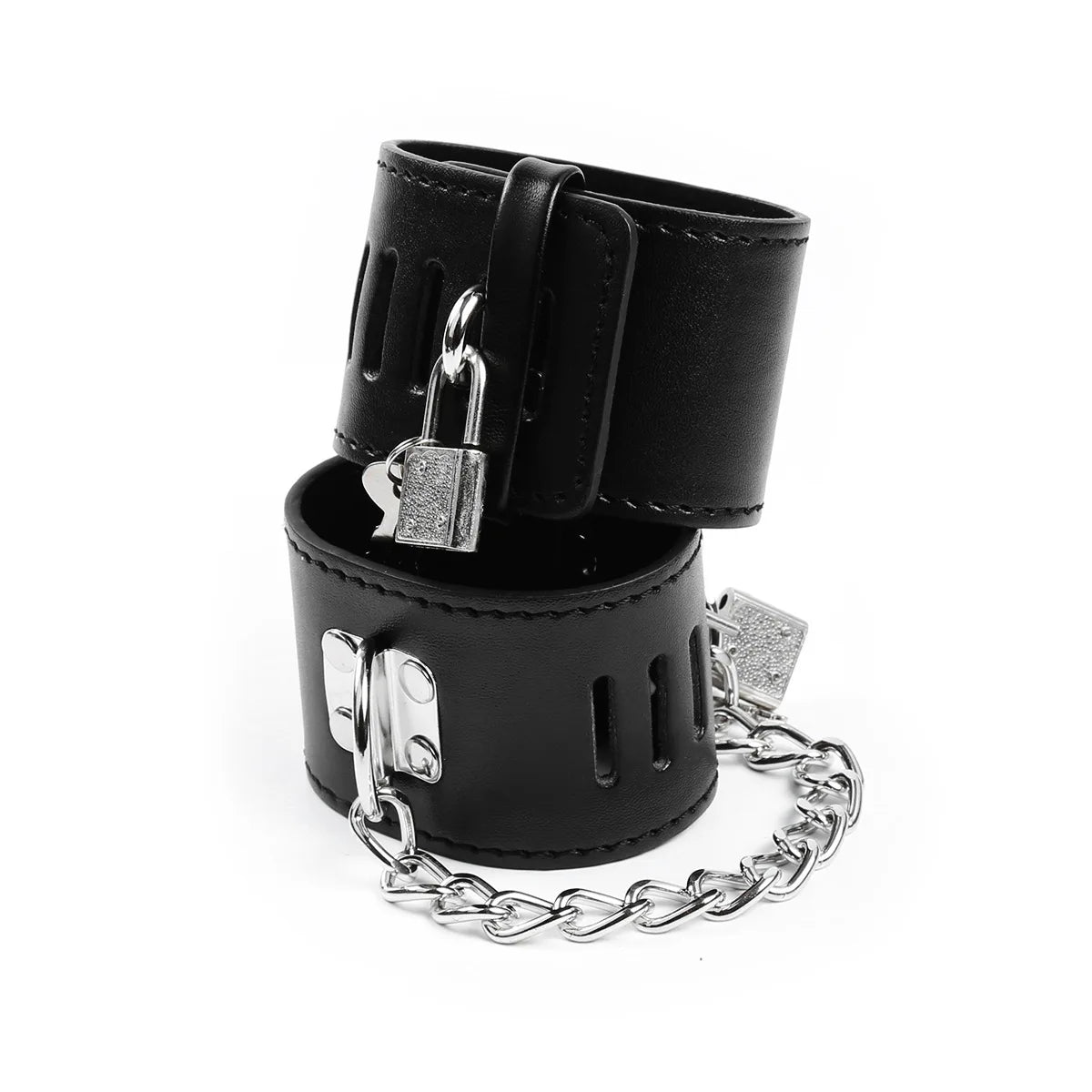 Sex Handcuff Toy with Lock 18+ Adult SM Slave Erotic Games Hand Restraint Cuffs Couple Sex Bondage Gears PU Lock Handcuffs