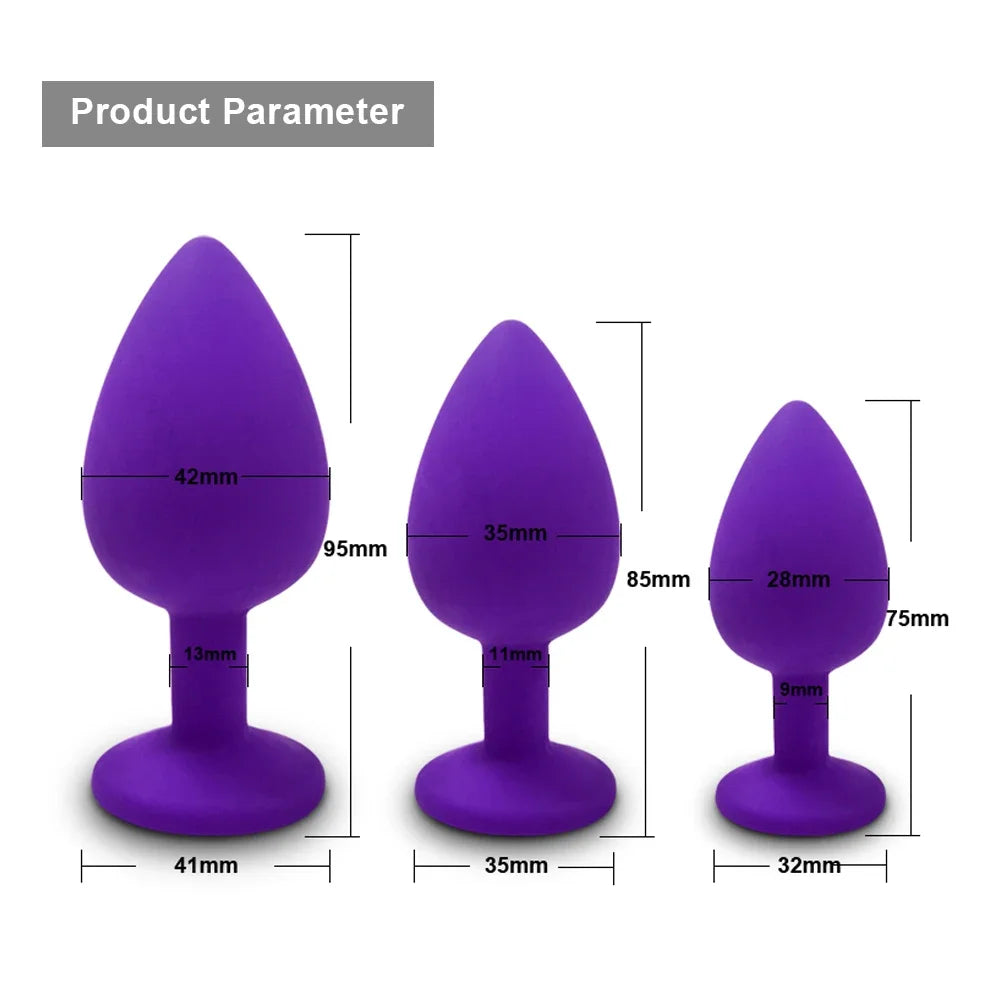 3 Sizes Soft Silicone Anal Plug Mini Butt Plug Erotic Sex Toys for Men Women Gay Couples Adult Anal Prostate Stimulator Dildo