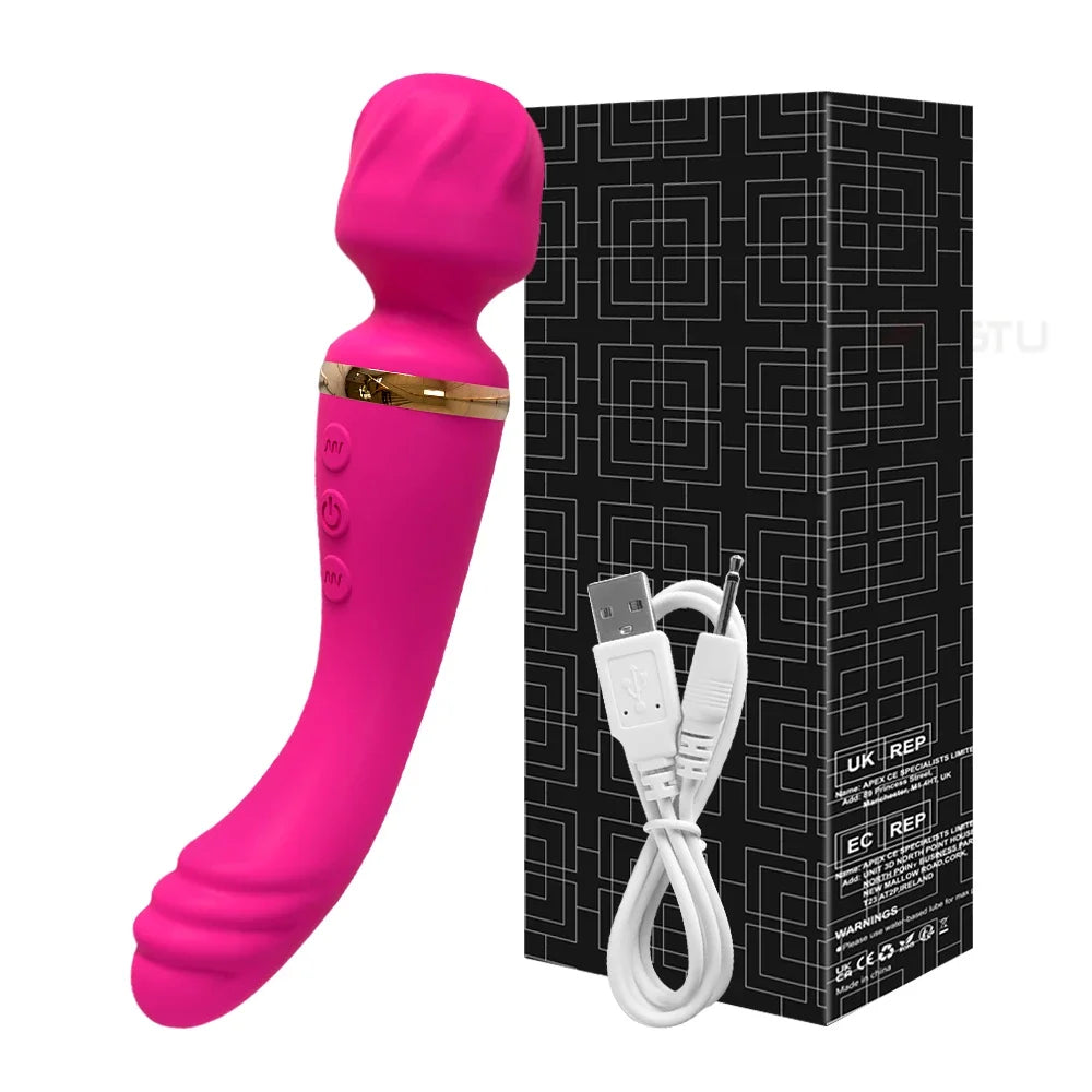 2 in 1 Vibrator AV Wand for Women G-Spot Clit Vagina Stimulator Nipples Breast Massager Female Masturbator Sex Toy for Women