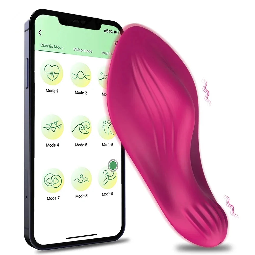 Wearable Bluetooth Control Vibrator for Women Remote Control G Spot Clitoris Stimulator Vagina Massager Sex Toy for Women Couple