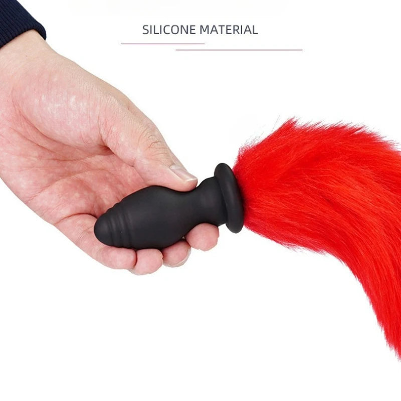 Fox Tail Anal Plug with Remote Control Vibrating - Faux Fur & Silicone Role Play Adult Toy Multi-Color BDSM Sex Toys for Couples