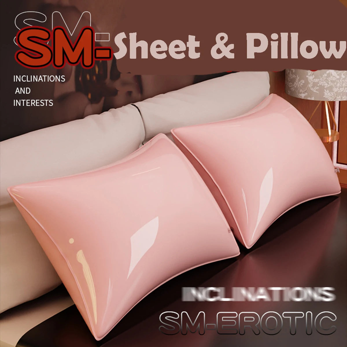 Lubricant Resist Sex Sheet Adult BDSM Oil Massage SM Slave Erotic Games Sex Tools Waterproof Bed Cover Inflatable Pillows Set 18
