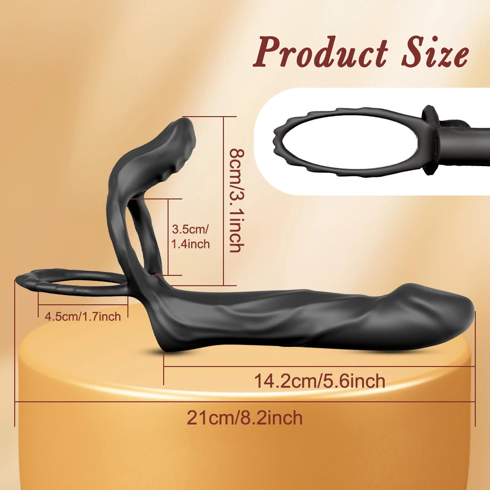 Double Penetration Anal Plug Dildo Butt Plug Vibrator For Men Vibrating Cock Ring Strap On Penis Vagina Sex Toys For Couples 18+