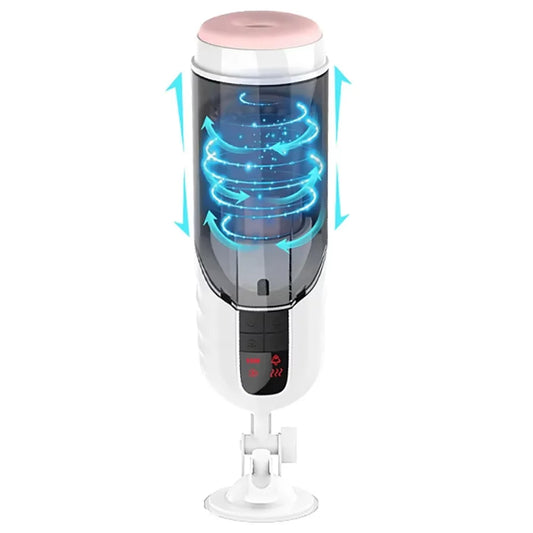 Powerful Storm Sucking Male Masturbator Sexy Voice Interaction Visible Penis Training Cup Rotation Telescopic Stroking Adult Toy