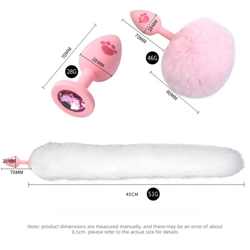 Cat Paw Anal Plug Adult Couple Games Butt Plug Erotic Product Penetration Anal Toy with Hairball Fox Tail Sex Toys for Men Women