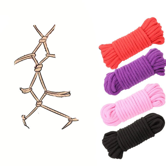 10M Sex Rope Cotton Sexope Handcuffs Sex Toy Set BDSM Body Restraint DIY Binder Japanese Shabari Sextoy Kits SM Slave Hand cuff
