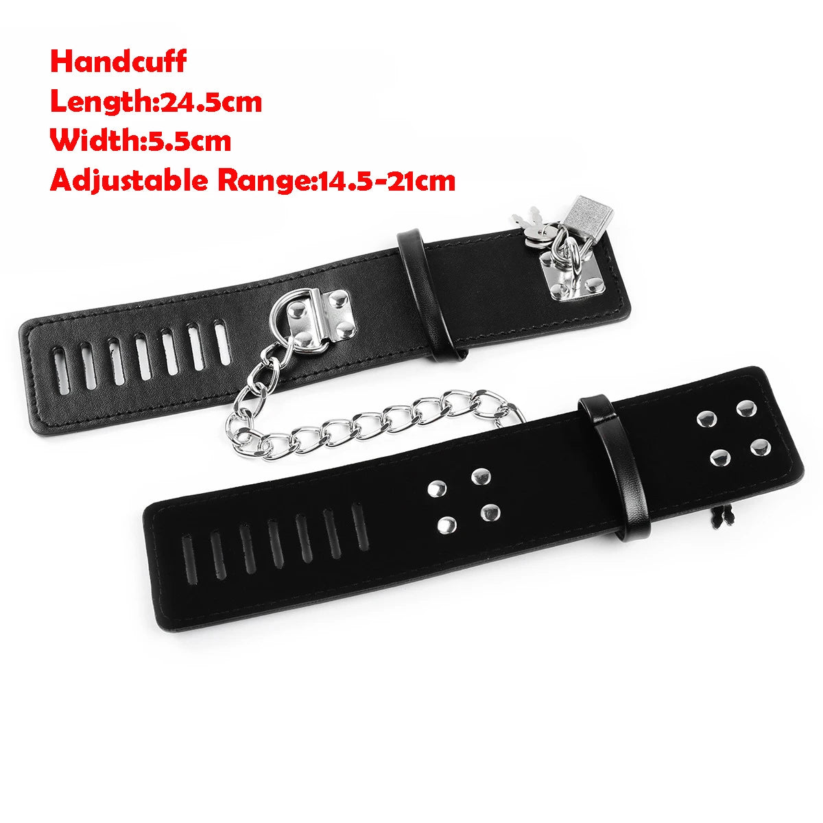 Sex Handcuff Toy with Lock 18+ Adult SM Slave Erotic Games Hand Restraint Cuffs Couple Sex Bondage Gears PU Lock Handcuffs