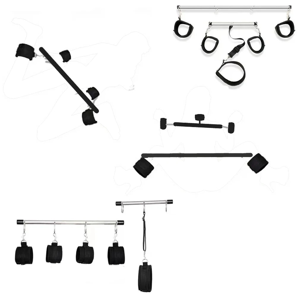 BDSM Handcuffs Leg Restraint SM Bondage Gear Sex Toys Sexy Adult Female Open Thigh Bar Spreader Sextoy Kits Couple Porn Games