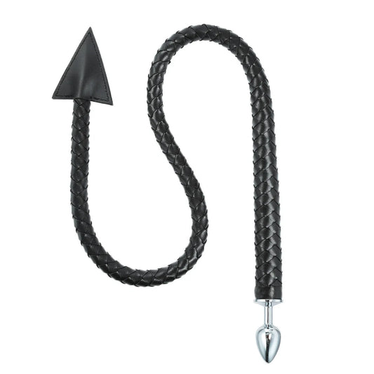 Adult Fetish Toy SM Whip with Butt Plug PU Leather BDSM Harness Slave Spank Anal Plug Sex Toy 2 in 1 Restraint Adult Toy 18+