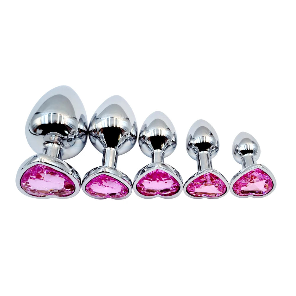 5Pcs/1Set Metal Anal Plug Stainless Steel Butt Plug Anus Stimulator Prostate Massage Dildos Adult Sex Toys For Women Men Couple