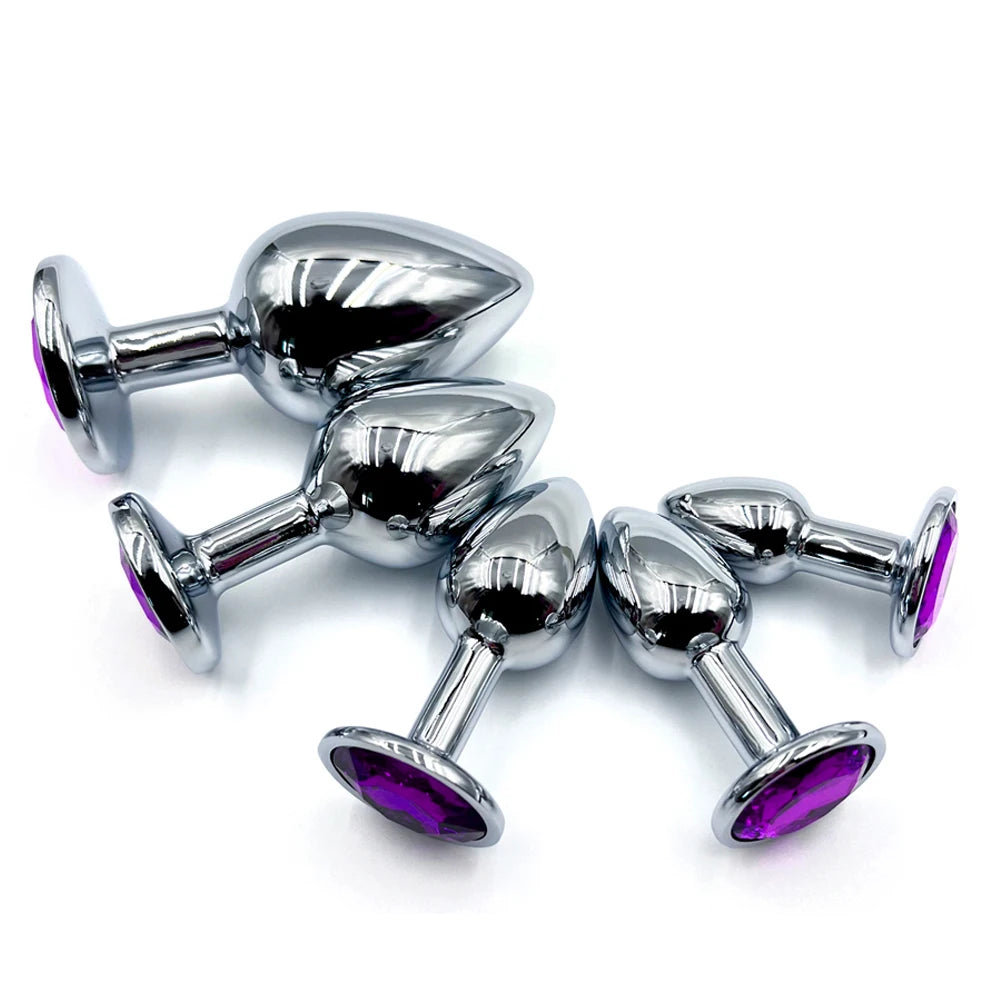 5Pcs/1Set Metal Anal Plug Stainless Steel Butt Plug Anus Stimulator Prostate Massage Dildos Adult Sex Toys For Women Men Couple