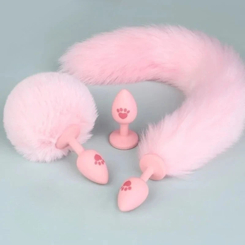 Cat Paw Anal Plug Adult Couple Games Butt Plug Erotic Product Penetration Anal Toy with Hairball Fox Tail Sex Toys for Men Women