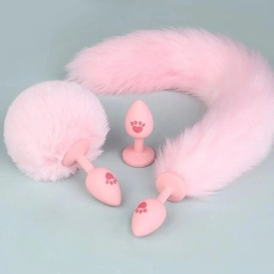 Cat Paw Anal Plug Adult Couple Games Butt Plug Erotic Product Penetration Anal Toy with Hairball Fox Tail Sex Toys for Men Women