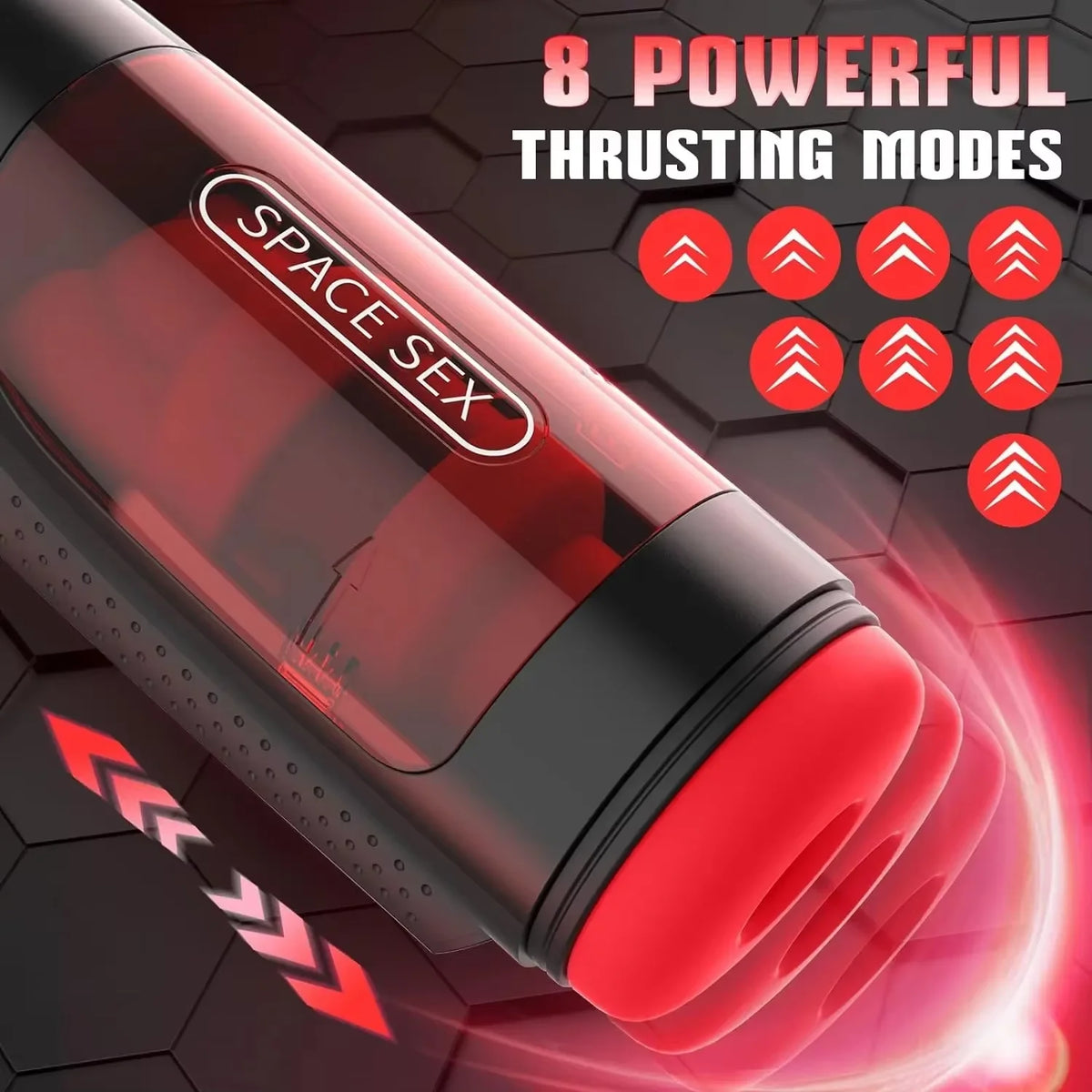 LCD Display Masturbation Cup 8 Thrusting 10 Vibrating Modes Double Motors One Key Orgasm Ultra Soft Channel Male Sex Machine