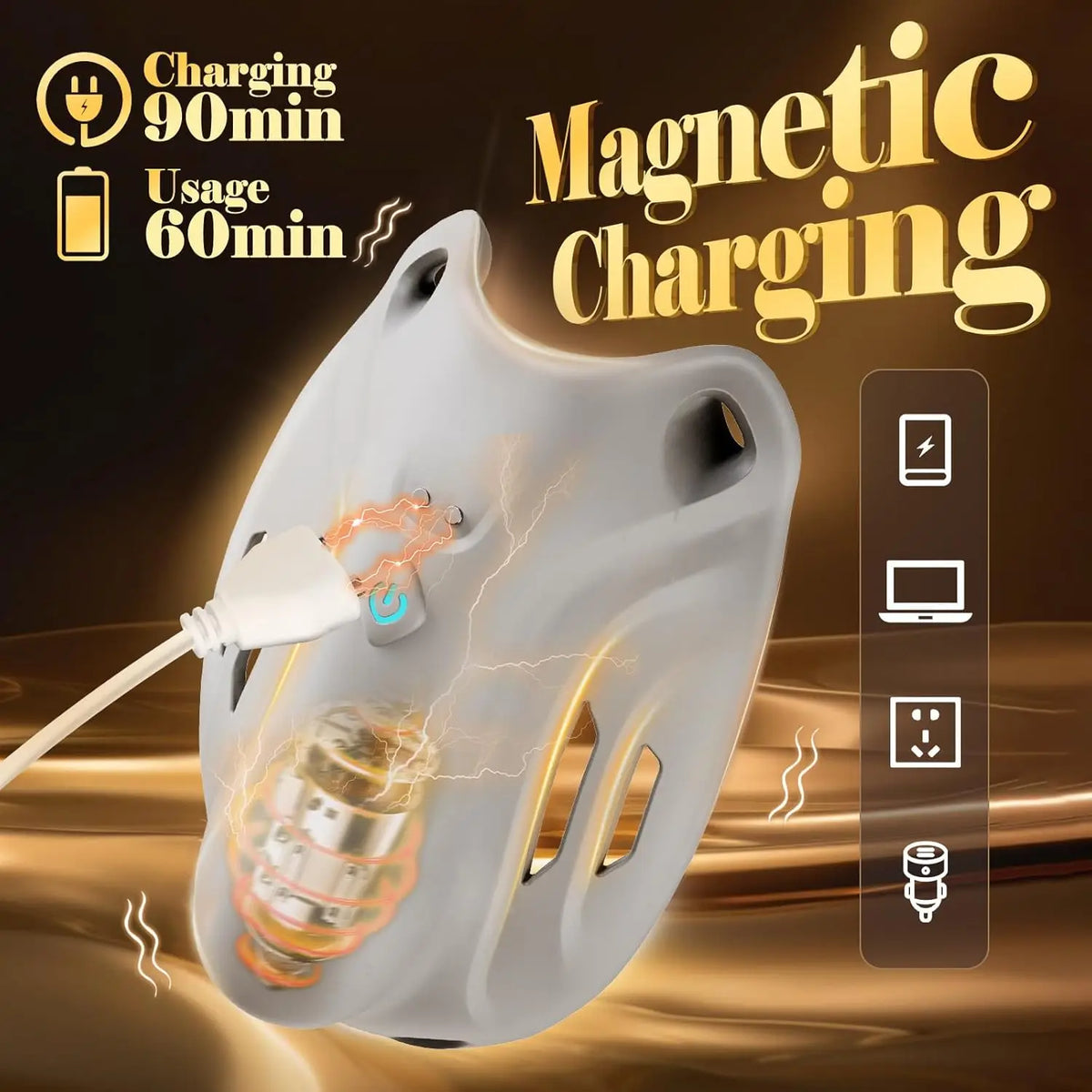 Male Vibrating Penis Cage Chastity Belt Plastic Fixing BDSM Protector Male Groin Shield Testicular and Private Parts Protection