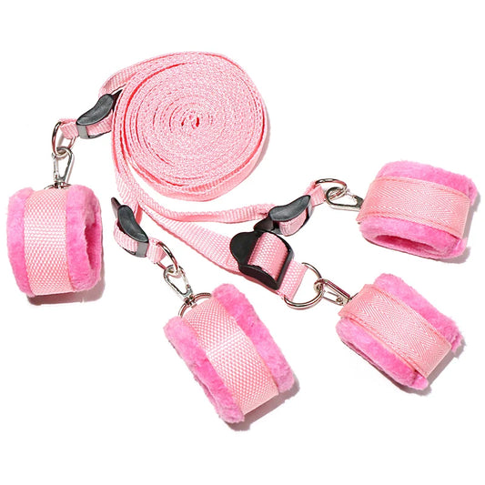 BDSM Bed Restraint Bondage Gear Sexy Adult Female Handcuffs Open Leg Cuffs Couple 18+ SM Slave Erotic Sexual Games Sex Toy Set