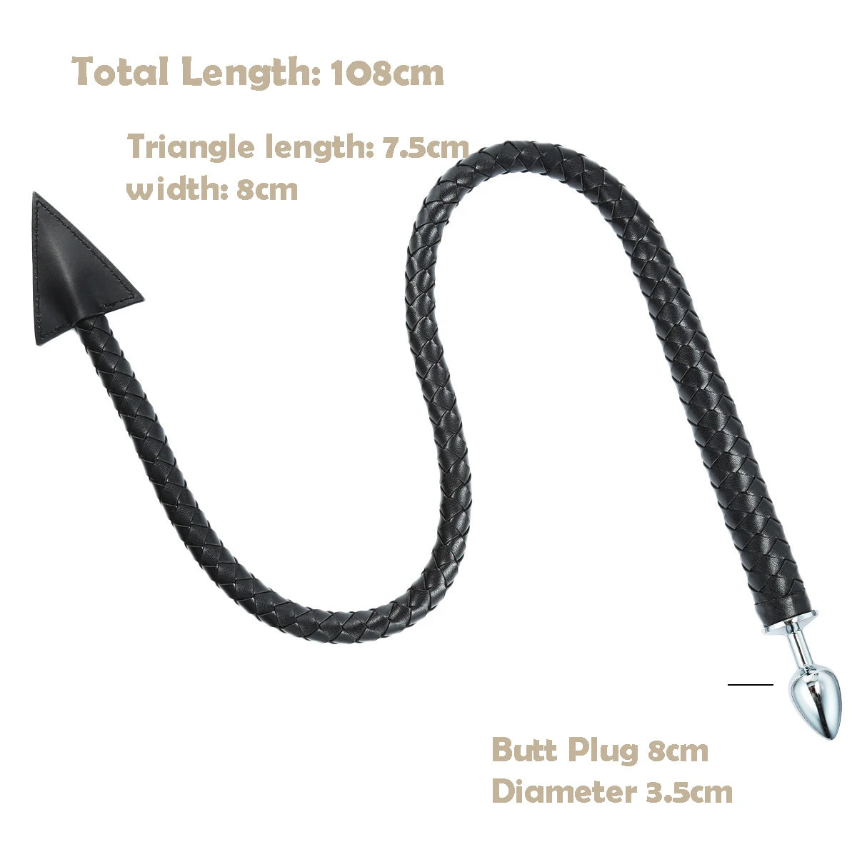 Adult Fetish Toy SM Whip with Butt Plug PU Leather BDSM Harness Slave Spank Anal Plug Sex Toy 2 in 1 Restraint Adult Toy 18+