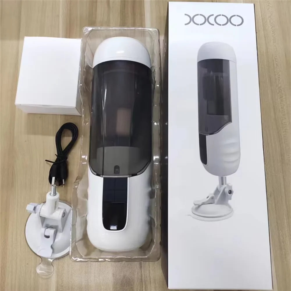 Powerful Storm Sucking Male Masturbator Sexy Voice Interaction Visible Penis Training Cup Rotation Telescopic Stroking Adult Toy