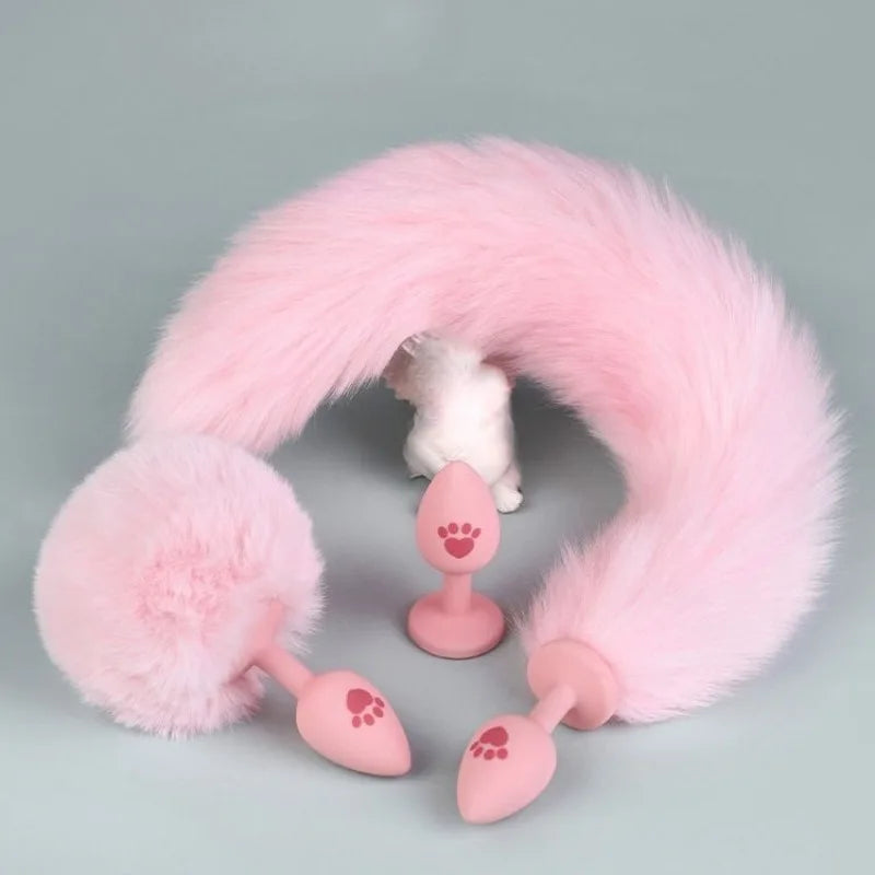 Cat Paw Anal Plug Adult Couple Games Butt Plug Erotic Product Penetration Anal Toy with Hairball Fox Tail Sex Toys for Men Women