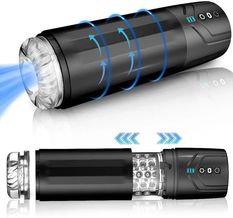 Pocket Pussy Automatic Male Stroker Toy Adult Toys Rotating Deep Clamping Labia Sucking Penis Stroker Realistic Vaginal Sleeve