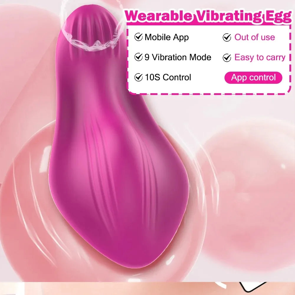Wearable Bluetooth Control Vibrator for Women Remote Control G Spot Clitoris Stimulator Vagina Massager Sex Toy for Women Couple