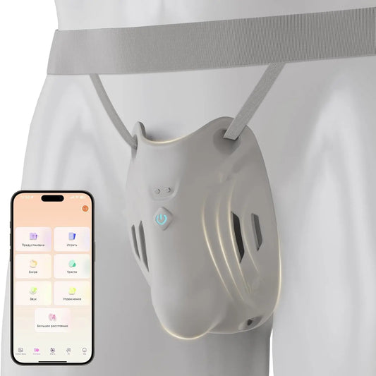 Male Vibrating Penis Cage Chastity Belt Plastic Fixing BDSM Protector Male Groin Shield Testicular and Private Parts Protection