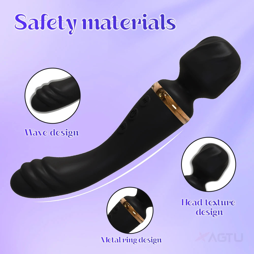 2 in 1 Vibrator AV Wand for Women G-Spot Clit Vagina Stimulator Nipples Breast Massager Female Masturbator Sex Toy for Women