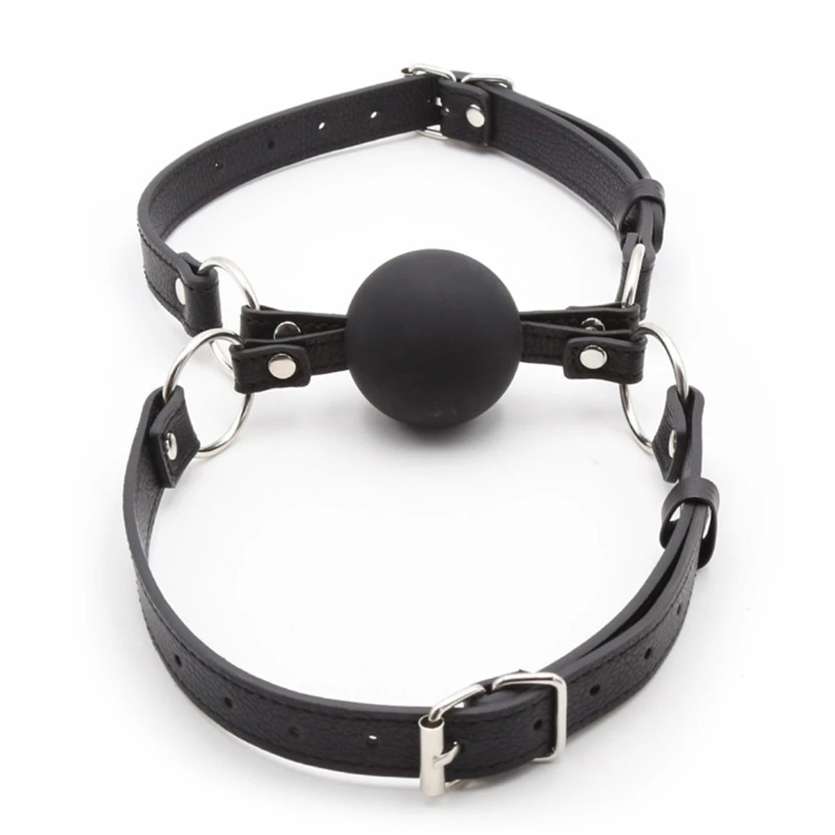Gay Sex BDSM Restraint Mouth Gag SM Slave Fetish Mouth Double Silicone Balls Sex Toys for Couples PU Leather Plug Erotic Product