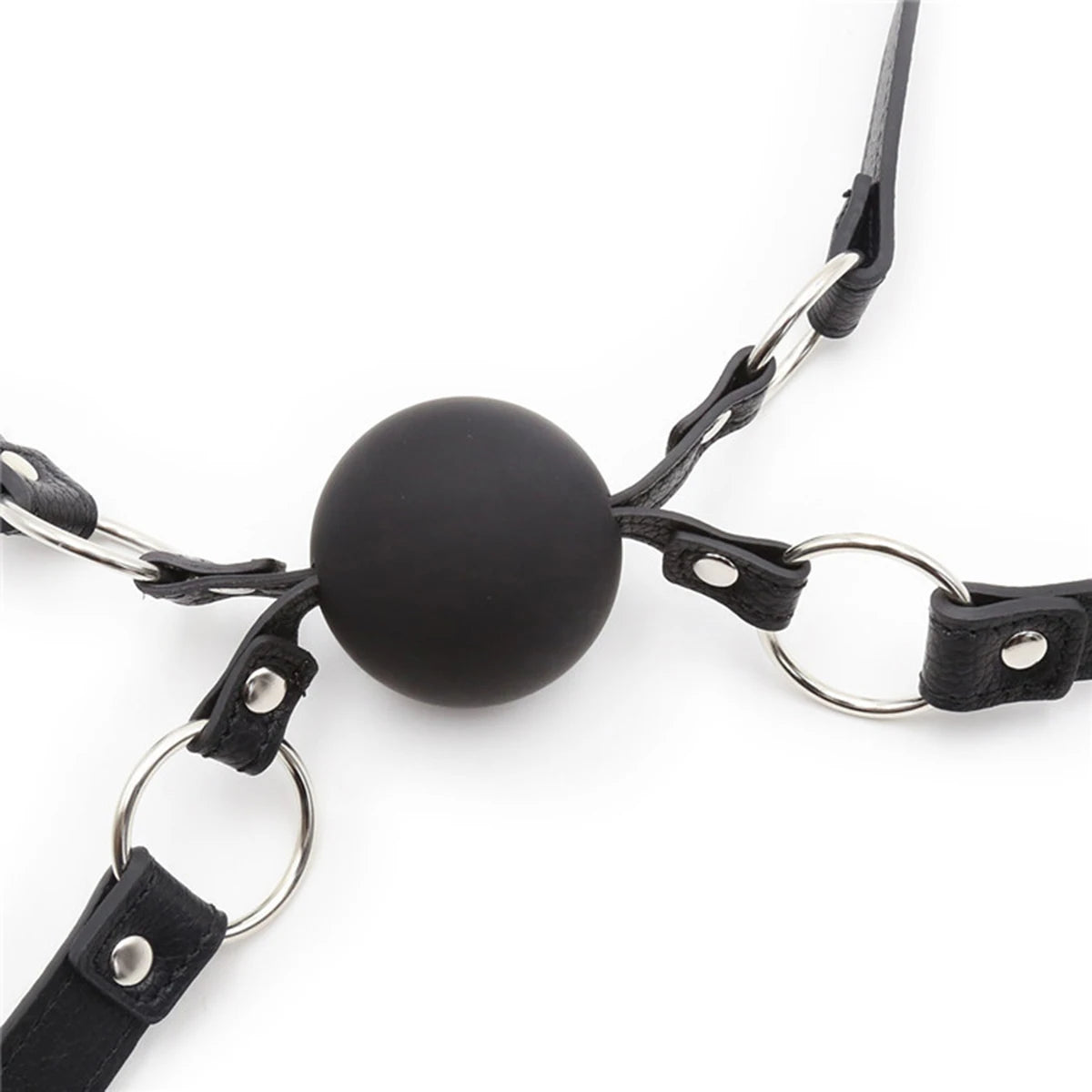 Gay Sex BDSM Restraint Mouth Gag SM Slave Fetish Mouth Double Silicone Balls Sex Toys for Couples PU Leather Plug Erotic Product