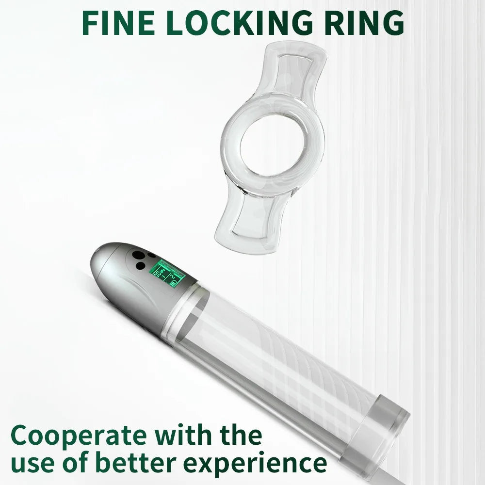 LCD Male Stroking Toys Automatic Pressure Penis Erection Training Reduction Sensitivity Sex Device Suction Vibration Masturbator