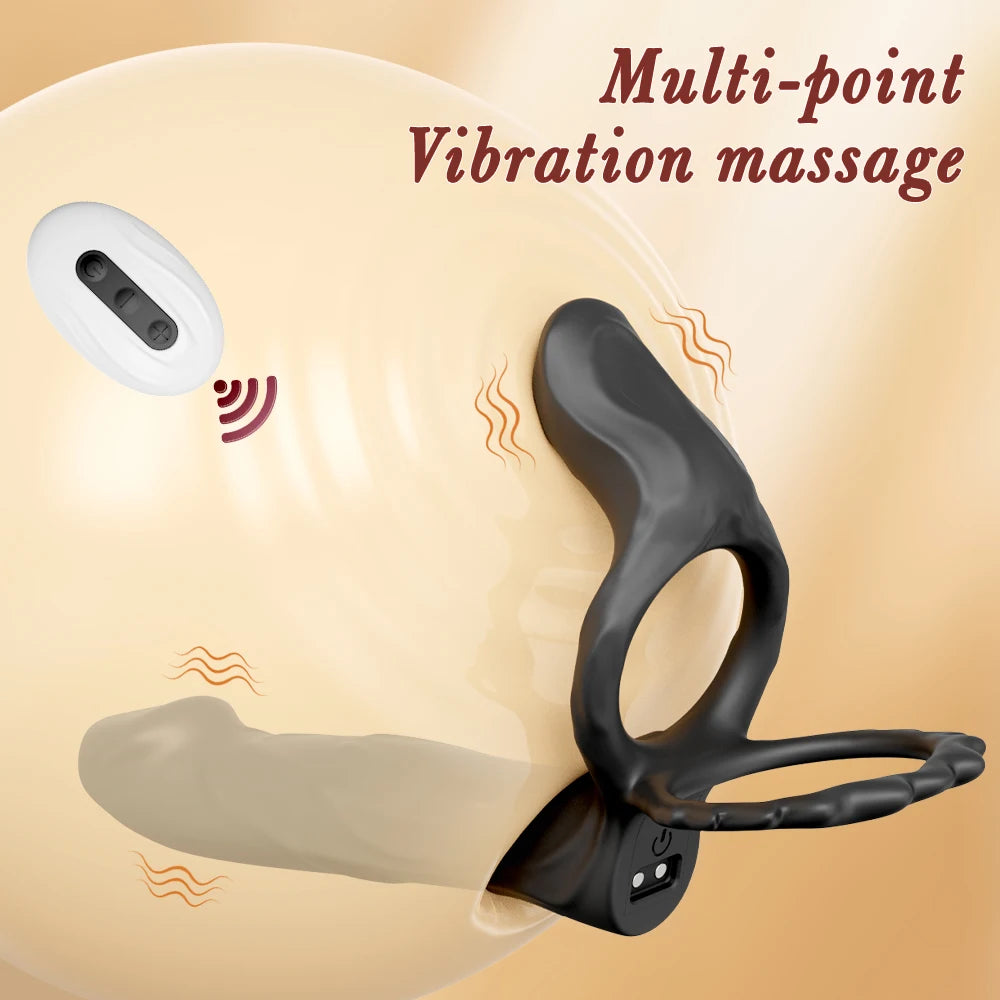 Double Penetration Anal Plug Dildo Butt Plug Vibrator For Men Vibrating Cock Ring Strap On Penis Vagina Sex Toys For Couples 18+