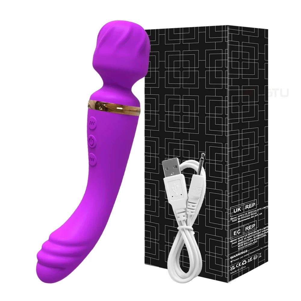 2 in 1 Vibrator AV Wand for Women G-Spot Clit Vagina Stimulator Nipples Breast Massager Female Masturbator Sex Toy for Women