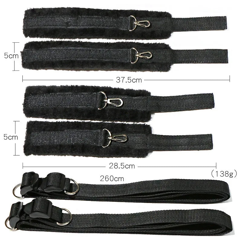 BDSM Bed Restraint Bondage Gear Sexy Adult Female Handcuffs Open Leg Cuffs Couple 18+ SM Slave Erotic Sexual Games Sex Toy Set
