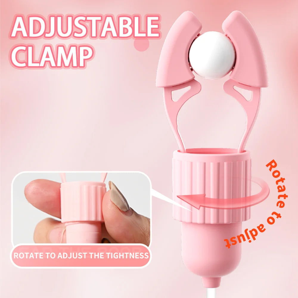 Vibrating Nipple Clamp Tongue Licking Sucking Vibrator For Women Breast Massage Labia Clitoris Clip Stimulation Massager Sex Toy