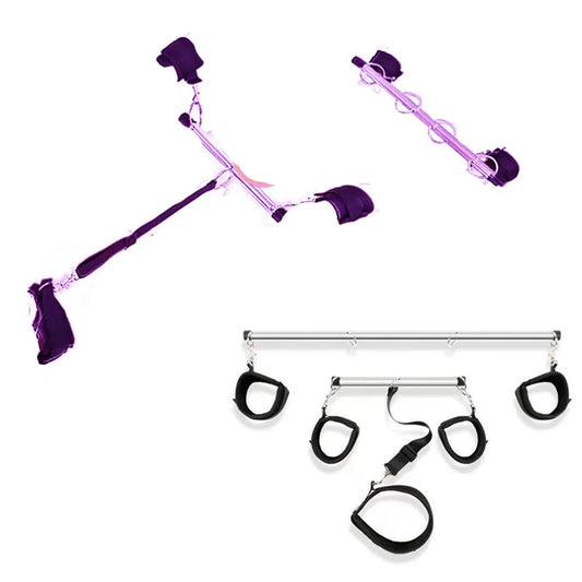 BDSM Sex Bondage Set Sex Handcuff Neck Collar Spreader Bar Steel Pipe Hand Leg Straps Restraints Slave Fetish SM Aldult Sex Toys