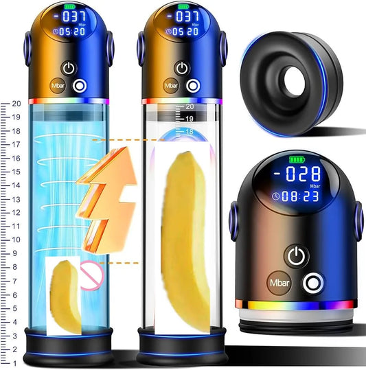 Electric Male Masturbator Endurance Exercise Fashion Product Adult Men Training Device Rechargeable Digital Penis Vacuum Pump