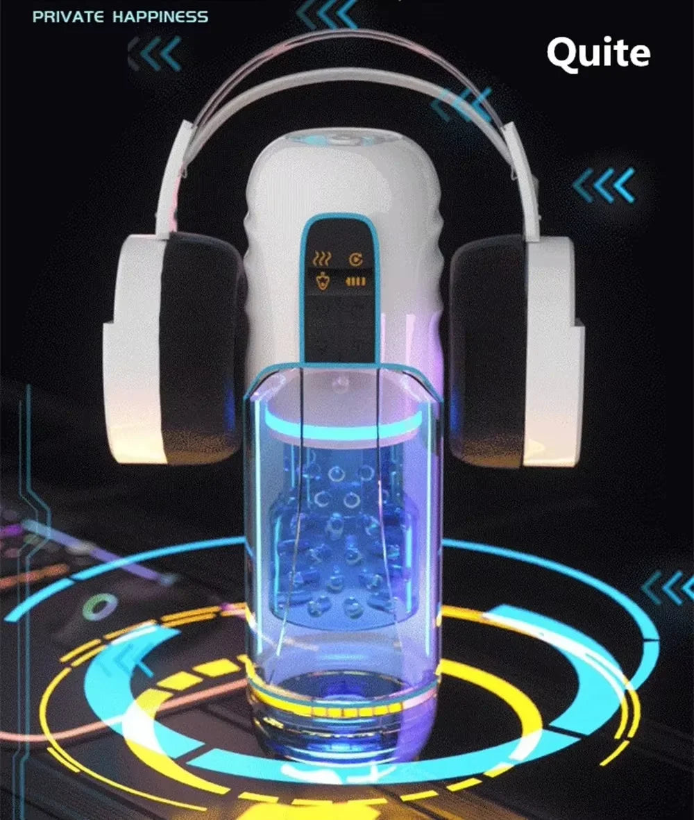 Powerful Storm Sucking Male Masturbator Sexy Voice Interaction Visible Penis Training Cup Rotation Telescopic Stroking Adult Toy