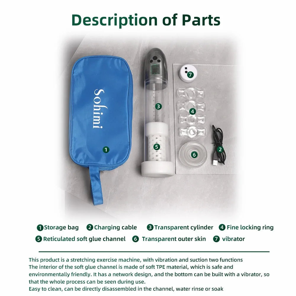 LCD Male Stroking Toys Automatic Pressure Penis Erection Training Reduction Sensitivity Sex Device Suction Vibration Masturbator