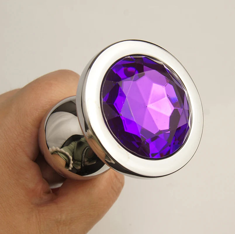 Metal Curved Anus Butt Plug,4 Beads Stimulating Anal Plugs Sex Toy, Prostate Massage,Analplug Buttplug Butplug with Jewelry Base