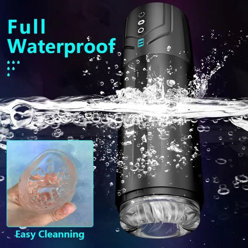 Pocket Pussy Automatic Male Stroker Toy Adult Toys Rotating Deep Clamping Labia Sucking Penis Stroker Realistic Vaginal Sleeve