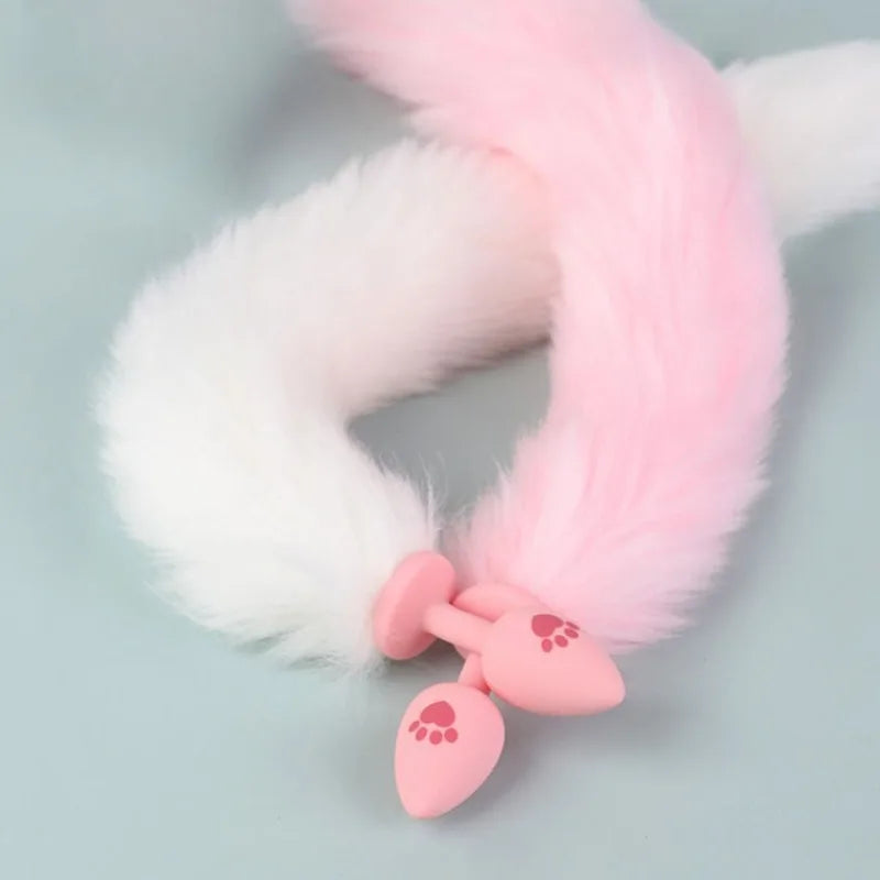 Cat Paw Anal Plug Adult Couple Games Butt Plug Erotic Product Penetration Anal Toy with Hairball Fox Tail Sex Toys for Men Women